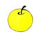Bright apple, drawn with a marker. Minimalism concept.