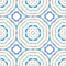 Bright Aqua, Orange and Blue Tie-Dye Shibori Sunburst Kaleidoscope Mirrored Hexagon Mandala Vector Seamless Pattern