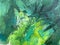 Bright artistic emerald green canvas background