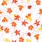 Bright autumn leaves on branches seamless vector print