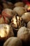 bright background. walnuts on a wooden table, beautiful walnut texture. healthy food