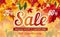Bright banner design with autumn sale