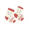 Bright banner warm little colorful socks couple.