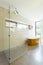 Bright bathroom with shower