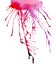 Bright beautiful artistic abstract red pink crimson magenta blots and streaks watercolor