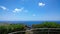 Bright beautiful panoramic views of the Libyan Mediterranean sea on the southern coast of Crete from the monastery of Preveli.