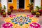 Bright and Beautiful Rangoli Artwork Display