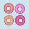 Bright beautiful tasty yummy colorful sweet delicious donuts pattern with glaze vector