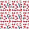 Bright berries cherry raspberry strawberry pattern