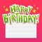 Bright birthday card background with lettering and place for tex