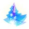 Bright blue Christmas tree