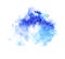 A bright blue formless watercolor blot silhouette