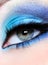 Bright blue make-up