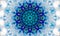 Bright blue mandala Art with a very detailed core