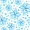 Bright blue ornate flowers vector seamless pattern