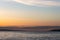 Bright blue water of puget sound along shoreline of washington