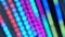 Bright Blurry Colourful Lines Blinking in Dance Parties or Nightclub. Defocused Flashing Neon Lights in Amusement Park