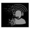 Bright Broken Dot Halftone Operator Radio Signal Icon