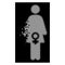 Bright Broken Pixel Halftone Female Fertility Icon