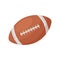 A bright brown ball for playing American football . A classic rugby ball. A sports accessory. Vector illustration