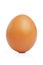 Bright brown egg. Close-up. Isolated on a white background. Vertical. Diet and proper healthy nutrition. Vertical