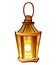 Bright brown lantern. Flashlight.