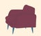 Bright, burgundy, modern colorful comfortable Armchair. Upholstered furniture for rest and relaxation