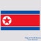 Bright button with flag of North Korea. Banner illustration with flag.