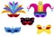 Bright carnival masks, clipart