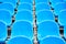 Bright chairs in the stadium arena.