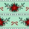 Bright christmas decoration poinsettia flower holly leaves seamless pattern with horizontal rhombus ornament