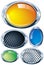 Bright chrome oval in various colors and textures