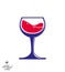 Bright classic vector goblet, stylish alcohol theme illustration