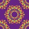Bright color bird flower violet background pattern