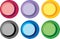 Bright color circle labels
