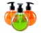 Bright color cosmetic small bottles with the dispenser