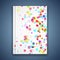 Bright color dots shimmer folder template. Vivid transparent mes