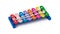 bright color musical xylophone for children on a white isolated background