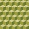 Bright color seamless geometric pattern. Repeatable 3d cubes background. Decorative endless green texture