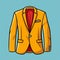 Bright color suit blazer icon in cartoon style isolated on neutral background. Vector