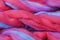 Bright colored merino wool for felting and needlework, hobby
