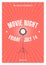 Bright colored poster or invitation template for movie night or film festival with glowing spotlight standing on tripod