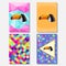 Bright colored set with geometric toucan for use in design for card, poster, banner, placard, brochures or billboard cover