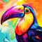 Bright Colored Toucan Bird Portrait Digital Generated Illustration