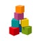 Bright colored vector blank bricks building tower