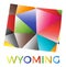 Bright colored Wyoming shape.