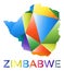 Bright colored Zimbabwe shape.