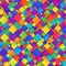 Bright Colorful Abstract Geometric Seamless Pattern of Squares of Different Sizes