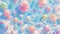 Bright colorful assortment of sweets and candies. Textures of sugar crystals and glossy coatings, fluffy cotton candy background.