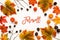 Bright Colorful Autumn Leaf Decoration, English Text Farewell